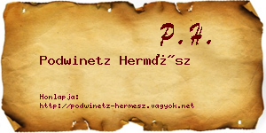 Podwinetz Hermész névjegykártya